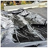 Teichfolien Zuschnitt PVC 5 x 2 m = 10 qm HDPE Teichfolie Teich, Wasserdichte Teichfolie Gartenteichfolie, Schwarz Anti-Leckage-Liner für Fischteiche, Springbrunnen und (Size:5x3M(16x10ft),Color:40S)