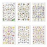 skrskr Nagelaufkleber mit Schmetterlingsmustern für Nail Art Dekoration DIY Decals Maniküre Set für Frauen &