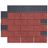 Bitumen Dachschindeln - Schuppendachziegel Für 1m² Dachfläche - 7 Stück Dachschindeln Passend Für Vogelhäuschen & Gartenhäuschen (Color : Red)
