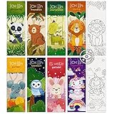 EpikPage Lesezeichen für Kinder mit Tieren – Geeignet als Mitgebsel für Kindergeburtstage, Gastgeschenke – Kleine Geschenk für Schüler – Motivierendes Bastelset für Kinder zum Ausmalen – 32er-S