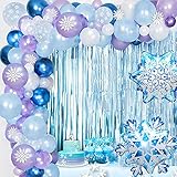 Frozen Geburtstagsdeko Mädchen Frozen Ballon Luftballon Girlande Kit, Frozen Party Luftballons Frozen Ballons für Frozen Geburtstag Happy Birthday Hochzeit Mädchen Party Dekoration Versorg