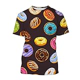 Harajuku T-Shirt für Damen und Herren, lässig, kurzärmelig, 3D-Druck, niedlich, Größe XL, Hellb