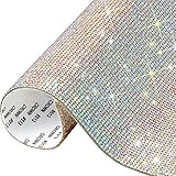 MengH-SHOP Kristall Strass Aufkleber Glitzersteine Selbstklebende Kristall für Autodekoration DIY Handwerk Stoff Taschen Schuhe Telefon Dekoration 40x24cm Kristall AB