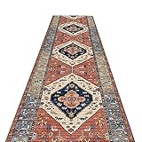 Teppichläufer, spanischer Vintage-Stil, für Flur, Büro, Gebäude, Eingang, extra lang, waschbarer Teppich, bequem zu verstauen und zu verlegen (Größe (B x L): 60 x 200 cm)