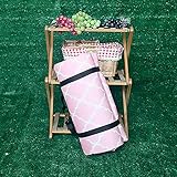 WCPQT Picknickdecke,Faltbare Tragbare wasserdichte Rückseite Durable Maschinenwaschbare Outdoor-Decke,Für Travel Camping Beach-Rosa 150x150cm(59x59inch)