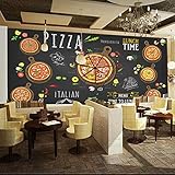 YIERLIFE Wandbild 3D Wandtattoo Aufkleber - Pizzeria Hand gezeichnete abstrakte Pizza - Fototapete Wandbild, 3D Bild Poster Aufkleber Hintergrund Wandbilder Wohnzimmer Tv Sofa Hintergrund Wandpapier F