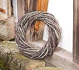 großer Deko-Kranz aus Reisig, Ø 45 cm, braun, Reisigkranz, Naturkranz, Türkranz, Wandk