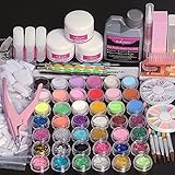 Acryl Nail Art Kit Acrylpulver und flüssiges Glitzer Pulver Pinsel Anfänger Profi Nagel Acryl Pulver Dekoration DIY Maniküre Werkzeug S