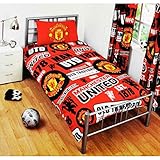 Manchester United Bettwäsche für Einzelbett, mit Patches, Mehrfarbig