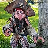 HeiHeiDa Garten Pirat Goblin Statue, Garten Kobold Charakter Skulptur Dekoration, Harz Handgemachte Kobold Statuen, Garten GNOME Outdoor Halloween Dekorationen Gartenarbeit Statue Geschenk