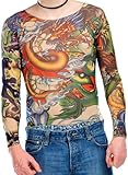 infactory Halloween T Shirt: Tattoo-Shirt Panther & Dragon (Oberteil Tattoo Effekt)