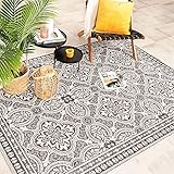 FRAAI In- & Outdoor Teppich - Summer Oriental Grau - 160x230cm - Wetterfest Outdoorteppich - Flachgewebe - Garten, Balkon, T