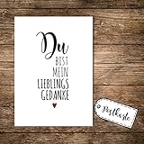 ilka parey wandtattoo-welt® A6 Postkarte Print mit Spruch Du bist Mein Lieblingsgedanke pk01