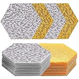 NBEADS 24 Stk. Acrylplatte, Acryl Tischkarte Hexagon Acryltafel Zeichenrohlinge Für Bastelprojekte Tabelle Benutzerdefinierte Namenseinstellungen Karte Gastnamenskarten, Gold Und Silb