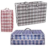 3 x MIRUB Big Jumbo Extra Groß XXL Starke Wäschesäcke und Kleidung Aufbewahrungsbeutel mit Reißverschlüssen, Verpackung und Einkaufen, 100 x 70 x 30