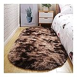 Flystcn Teppich Oval flaumiger Teppich weiche Fläche Teppiche für Wohnzimmer Shaggy Schlafzimmer Dekor Matte Bett Dekoration Store Hotel Area Teppiche Home Bodentü