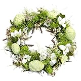 Osterkranz Grün, Blütenkranz, Türkranz, Dekokranz, Kranz, Ostereier, Ø ca. 25