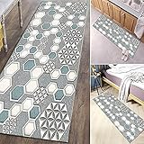 Teppich läufer bunt Waschbar rutschfest Flur Modern Geometrisch Teppich läufer Einfach zu Säubern Weiche Oberfläche Küchenteppich Läufer für Küche Wohnzimmer Flur(90cm*180cm)