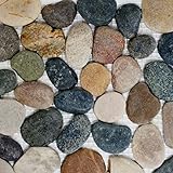 Flußkiesel Steinkiesel gewölbt beige grau schwarz anthrazit BODEN WAND BAD WC DUSCHWAND DUSCHTASSE DUSCHBODEN