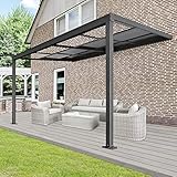 Home Deluxe - Terrassenüberdachung Deluxe - inkl. Schiebedachfunktion - inkl. kompl. Zubehör - 400 x 300 x 218/272 cm | Pergola Überdachung T