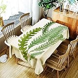 CCBAO Grünes Bananenblatt-Muster Rechteckige Tischdecke Küche wasserdichte Tischdecke Esszimmer Quadratische Antifouling-Tischdecke Indoor Und Outdoor Wohnzimmerdekoration Weihnachtsfeier 150x210
