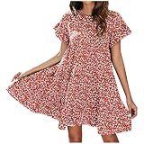 Damen Vintage Laternenärmel Kleid Elegante Langarm Lässig Freizeitkleider Retro Blumen Druck Kleid Hochzeitsgast Midikleider Elastische Herbstkleid Midik