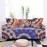 QJHDM Sofabezug 1 2 3 4 Sitzer Sofa - Sofa Hussen - Stretch Sofa Überzug - Couch Cover I Form - Sofaüberwurf L Form Ecksofa Stretch Sofahusse Modern,Geometrisch,Blume-Sc 190-230C