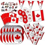 Schmelterland Kanada Party Set XL 104-teilig für 10 Gäste Party Kanadaparty Canada Geburtstag Deko Partypak