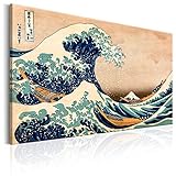 murando - Bilder die große Welle vor Kanagawa 120x80 cm Vlies Leinwandbild 1 TLG Kunstdruck modern Wandbilder XXL Wanddekoration Design Wand Bild - Katsushika Hokusai p-B-0009-b