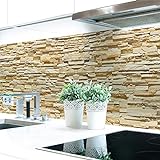 Küchenrückwand Steinwand Hell Premium Hart-PVC 0,4 mm selbstklebend 60x51