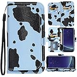 WWAAYSSXA Kompatibel mit Samsung Galaxy S6 Wallet Case und Handschlaufe Lanyard Leder Flip Cover Kartenhalter Ständer Handy Hüllen für Glaxay S 6 Gaxaly 6s Galaxies GS6 SM-G920V G920A Frauen B