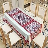 Digital Retro Musterdruck Wasserdicht Rechteckige Tischdecke Waschbar Quadratischer Tisch Antifouling Tischdecke Küche Garten Party Geburtstag Weihnachten Tischdecke, Wohnzimmerdekoration 140x240