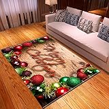 XHDM Teppich Groß，Moderne rutschfeste Teppichfarbe Weihnachtskugel Druckbereich Teppichmatte Weihnachtsdekoration Für Küche Wohnzimmer Schlafzimmer Spielzimmer,120X180Cm(47,24X70,87Inch)