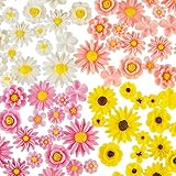 88 Stücke Harz Charms Mischfarbe Schöne Gänseblümchen Flache Rückseite Charms Blume Flache Rückseite Kawaii Charms Haarspange Haarnadel DIY Handwerk Schmuck Dekoration Stücke, 4 Farb