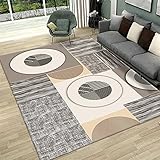 Wohnzimmer Teppichboden Jugendzimmer Grauer geometrischer Wohnzimmerteppich, schalldicht, weich, waschbar, anpassbar 170X240CM Teppich Dü
