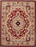 Carpeto Klassischer Orientteppich & Perserteppich mit Orientalisch Muster Kurzflor in Rot/TOP Preis - ÖKO TEX (200 x 300 cm)