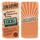 Einladungskarten zum Geburtstag (30 Stück) als Retro Karte Konzertkarten Vintage Konzert Disk