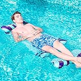 Tinleon Pool Schwimmer - Wasserfloß aufblasbare schwimmende Sitzreihe für Lounge Erwachsene, Länge Größe 67''x27.6'' Mehrzweck ( Sitz, Lounge Stuhl, Hängematte, Drifter) Blau Pool S