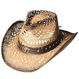 Strohhut Westernhut Cowboyhut Outdoorhut Countryhut Stars & Stripes »SUNSET« (M)
