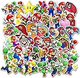 Super Mario Bros Aufkleber für Wasserflaschen 100 Pack Stickers Süßes, wasserdichtes, ästhetisches, trendiges Stickers für Teenager, Mädchen Perfekt für Wasserflasche, Laptop, T