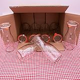 flaschenbauer.de WECK 8er Set 0,5L Leere Glasflasche inkl. Verschluss und Dichtung - Zum selbst befüllen von M