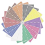 1cm Runde Punktaufkleber Farbkodierung Etiketten Markierungspunkte - 10 Farben, 3000 Stück