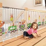 Yiomxhi Sicherheitsnetz kinder, Treppen Schutznetz 3 Meters, Verdicken Niedlich Tierzug Baby Balkonnetz und Treppen Schutznetz, Sicherheitsnetz Treppe für Kinder, Baby (300 Lx74 H CM)