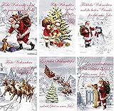 100 Weihnachtskarten mit Umschlag 22-0006, Glückwunsch-karten für Weihnachten, Weihnachtsgrußkarten mit 6 tollen Motiven und Neujahrsgrüß