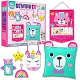 KraFun Nähset Einhorn Mein erstes Nähset für Kinder ab Jahren für Bastelanfänger, enthält 6 einfache Projekte, Puppen und Kissen, Anleitung und Plüschfilzmaterialien zum Nähen, Stick