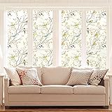 Window Film, Self-Adhesive,Opaque,Privacy Film with Static Adhesion,Frosted Glass Film,Ensterfolie Blickdicht,Fensterfolie Sichtschutz,Klebefolie Fenster,Anti-Uv,Plant,80x200