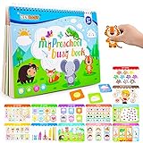 Weokeey Montessori Spielzeug, Kinder Kalender Kinderspielzeug mit 12 Themen Lernspielzeug Lernspiele mit Buchstaben Zahlen Einschulung Geschenk für Junge Mädchen Kinder Kleinkinder ab 4 5 6 J