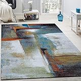 Paco Home Designer Teppich Modern Kurzflor Wohnzimmer Bunt Trendig Meliert Multicolour, Grösse:240x340