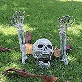 ATopoler Halloween Deko Skelett Schädel Realistisch Grausigkeit Begraben Lebend Skelett Schädel Halloween Garten Hof Rasen Dek
