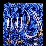LCY Whiskey Karaffe Rotwein Dekanter Set Hand Geblasenes Bleifreies Kristall Diamant Emaille Glas Rotwein Carafe Wein Zubehör Weinbelüfter Mit Breitem Grundwein Geschenk Wein Zubehör 1300